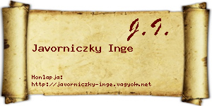 Javorniczky Inge névjegykártya